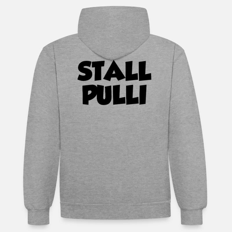 StallPulli - Kontrast-Hoodie - Grau meliert/Navy