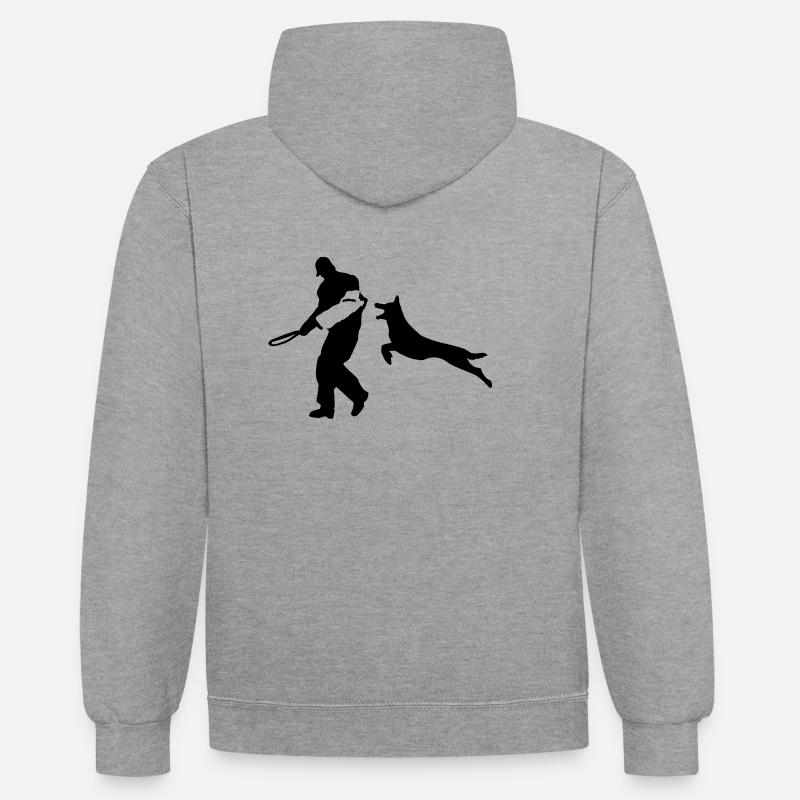VPG - Sweat à capuche contrasté - gris chiné/bleu marine