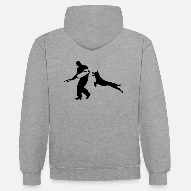 VPG - Sweat à capuche contrasté - gris chiné/bleu marine