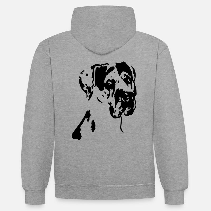 Dogge2 - Sweat à capuche contrasté - gris chiné/bleu marine