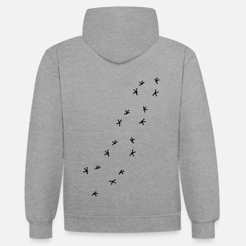 Gecko Spur Tapsen courir ramper - Sweat à capuche contrasté - gris chiné/bleu marine