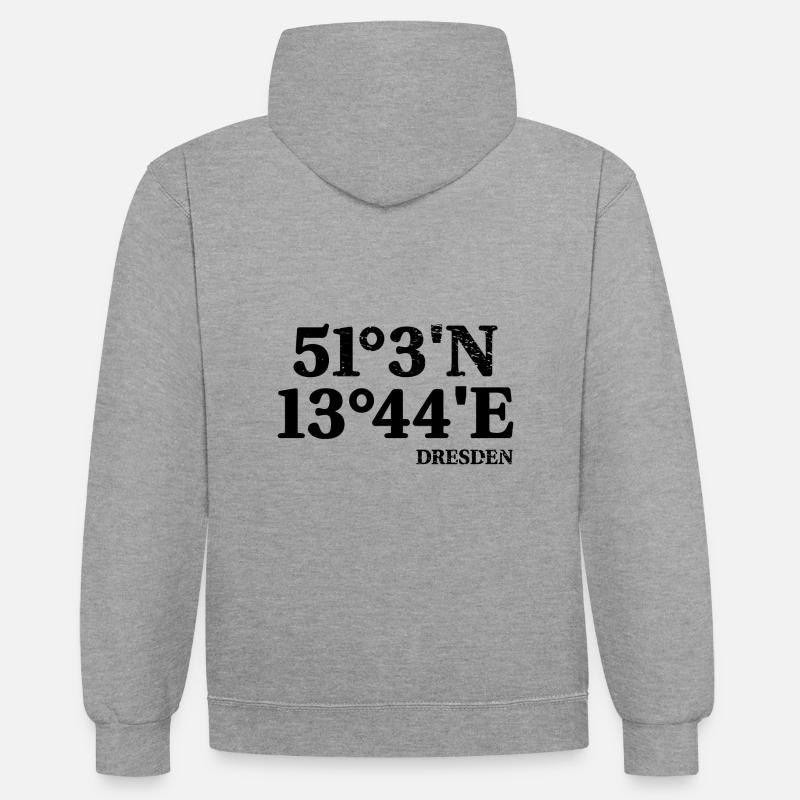 Coordonnées Souvenir de Dresde - Sweat à capuche contrasté - gris chiné/bleu marine