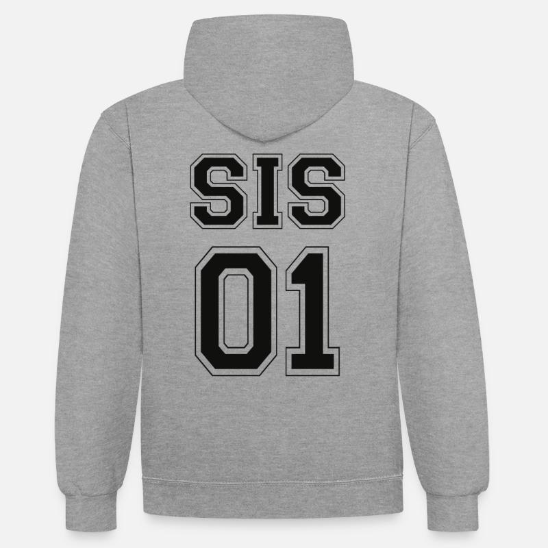 SIS 01 - Black Edition - Sweat à capuche contrasté - gris chiné/bleu marine