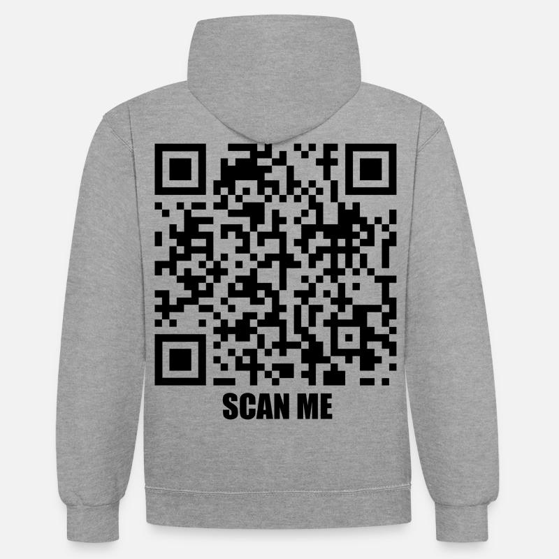 Message de citation – Trois secondes - Sweat à capuche contrasté - gris chiné/bleu marine