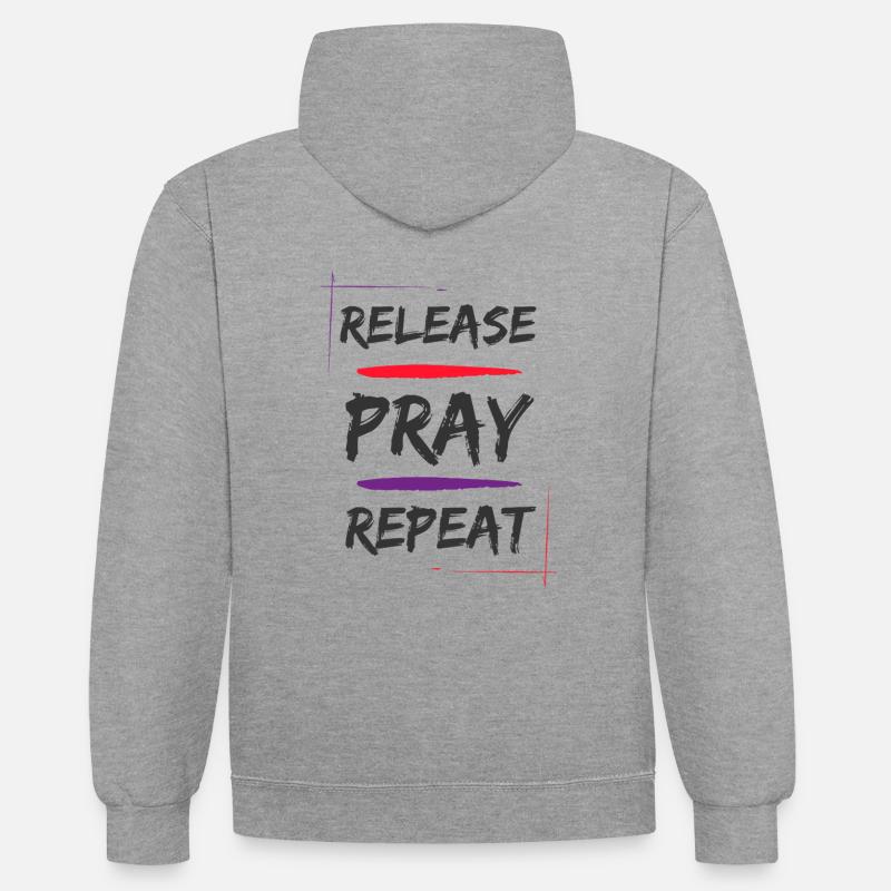 Relâcher Prie Répéter - Sweat à capuche contrasté - gris chiné/bleu marine