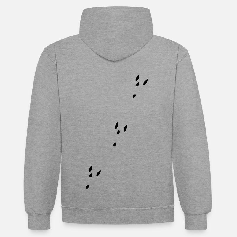 Lapin piste saut saut saut - Sweat à capuche contrasté - gris chiné/bleu marine
