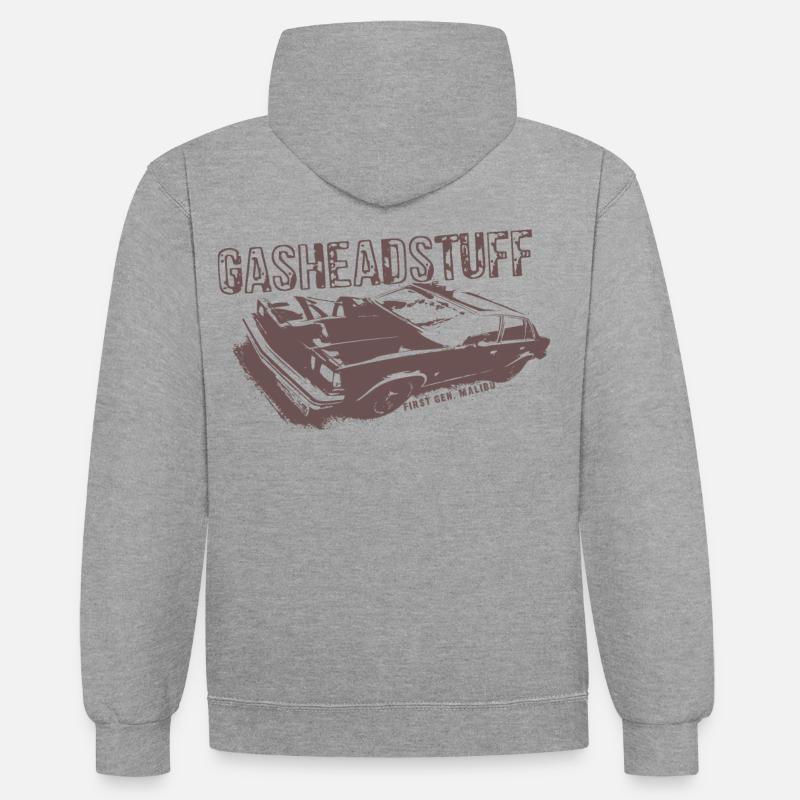 Malibu - Sweat à capuche contrasté - gris chiné/bleu marine