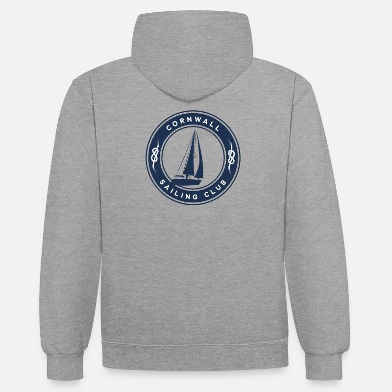 Cornwall sailing - Sweat à capuche contrasté - gris chiné/bleu marine