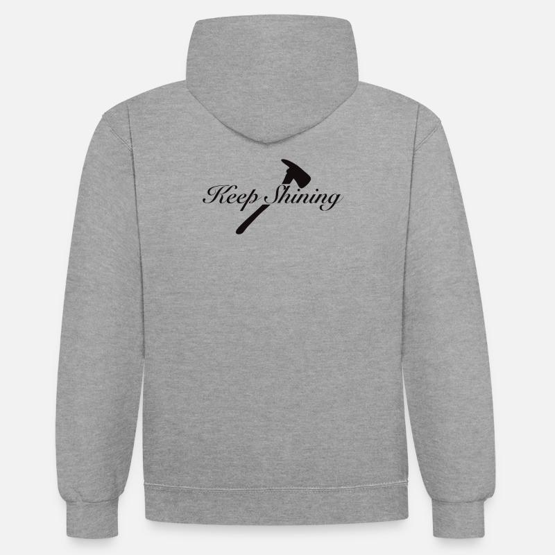 Continue de briller - Sweat à capuche contrasté - gris chiné/bleu marine