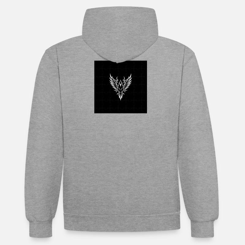 Black Eagle - Contrast hoodie - heather grey/navy