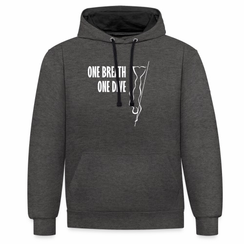 One breath one dive Freediver - Contrast Colour Hoodie
