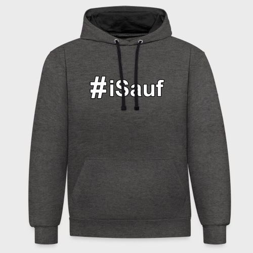 Hashtag iSauf klein - Kontrast-Hoodie