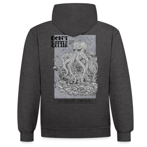 Not our Oceans | Gray x White - Contrast Colour Hoodie