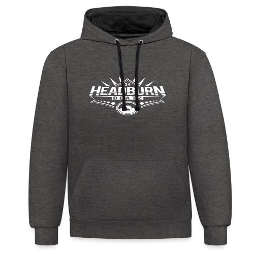 HeadburN - Logo Weiss - Kontrast-Hoodie