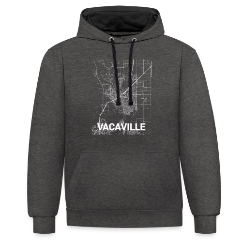 Vacaville city map and streets - Contrast Colour Hoodie