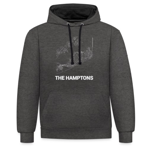 The Hamptons city map and streets - Contrast Colour Hoodie