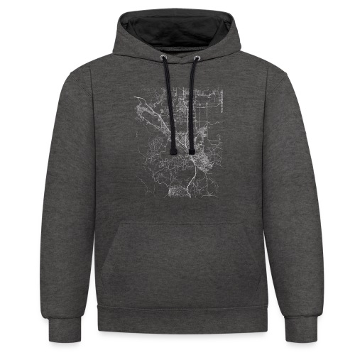 Minimal Murrieta city map and streets - Contrast Colour Hoodie