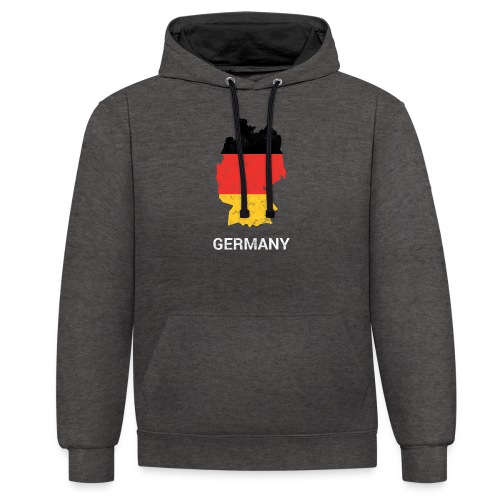 Germany (Deutschland) country map & flag - Contrast hoodie