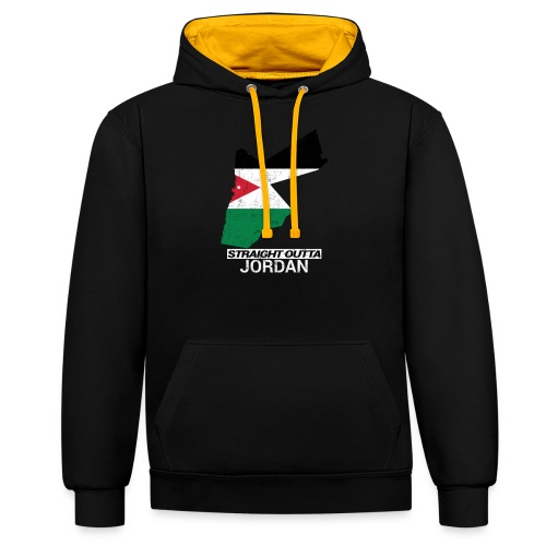 Straight Outta Jordan country map - Contrast hoodie