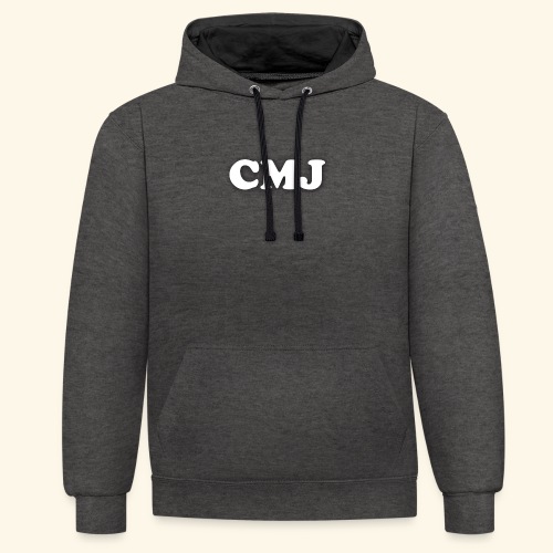 CMJ white merch - Contrast hoodie