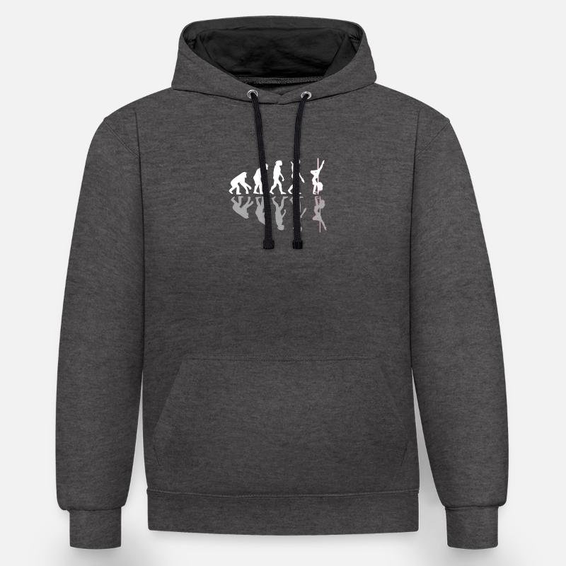 Pole Dance Evolution Geschenk Schatten - Kontrast-Hoodie - Anthrazit/Schwarz