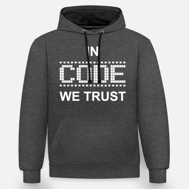 CODE - Sweat à capuche contrasté - anthracite/noir