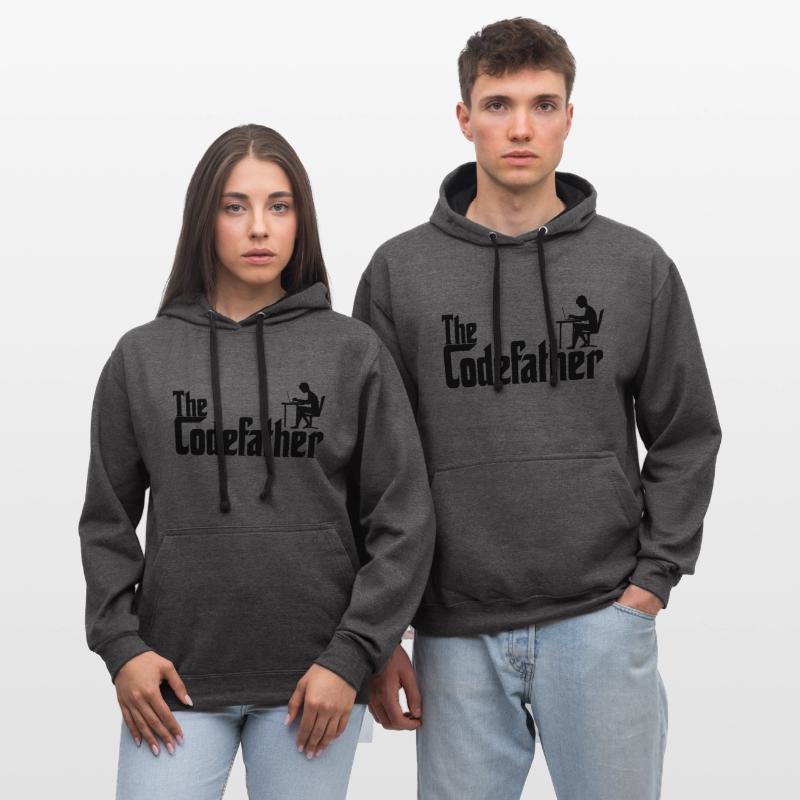 Informatiker Programmierer Codefather Coder Coding Kontrast-Hoodie