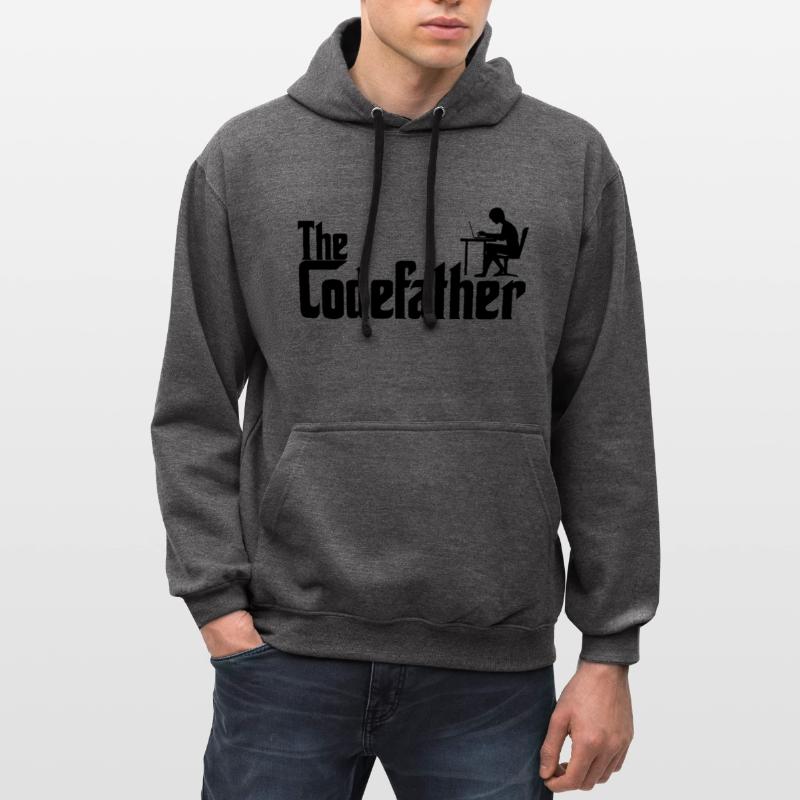 Informatiker Programmierer Codefather Coder Coding Kontrast-Hoodie