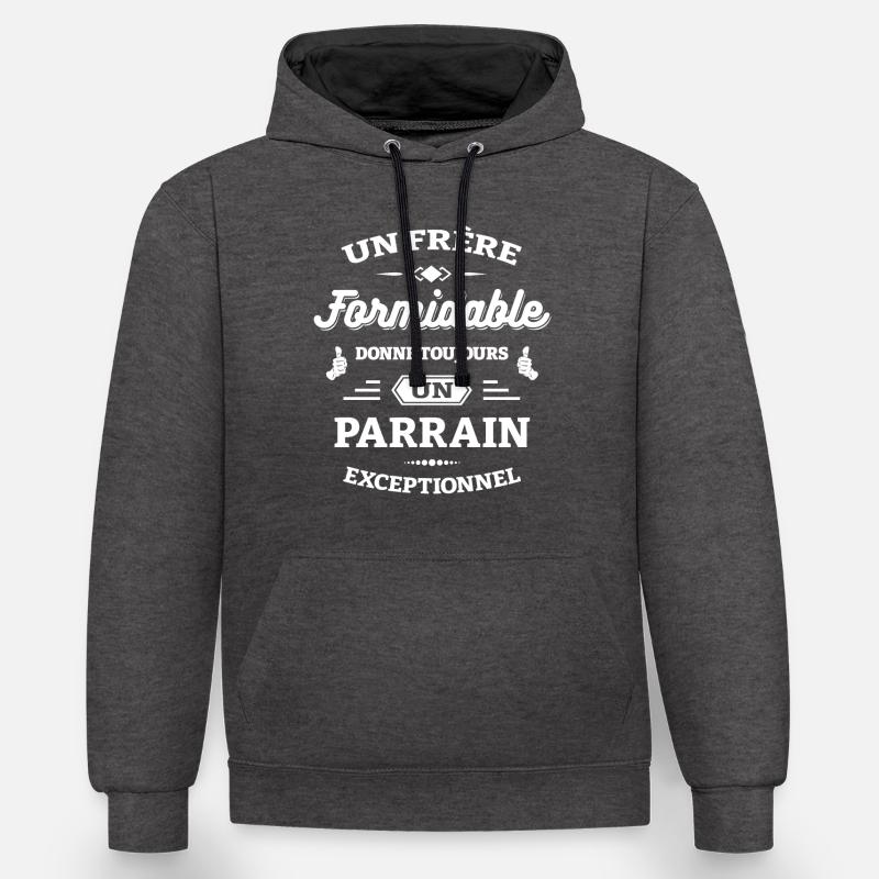 FRÈRE FORMIDABLE - PARRAIN EXCEPTIONNEL - Sweat à capuche contrasté - anthracite/noir
