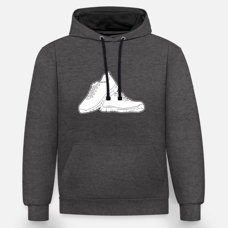 Running shoes Black Solid - Sweat à capuche contrasté - anthracite/noir