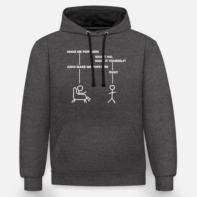 programmer sudo informatik - Contrast hoodie - charcoal/black