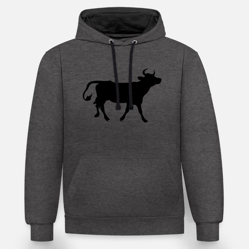 Kuh - Sweat à capuche contrasté - anthracite/noir