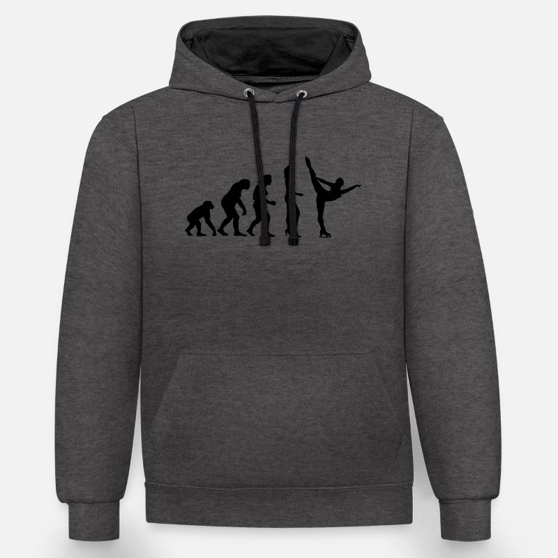 evolution_eiskunst_c_1c - Sweat à capuche contrasté - anthracite/noir