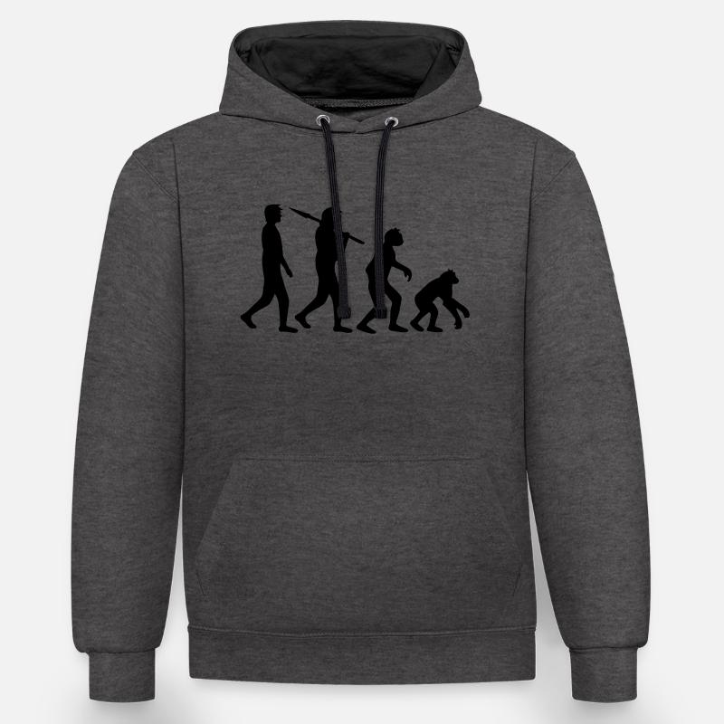 devolution - Sweat à capuche contrasté - anthracite/noir