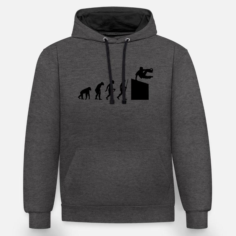 Parcour Evolution - Sweat à capuche contrasté - anthracite/noir