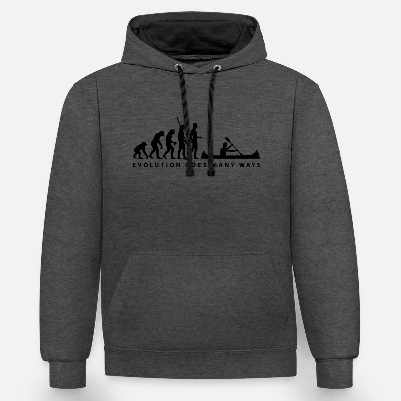 evolution_ruderer_b_1c - Sweat à capuche contrasté - anthracite/noir