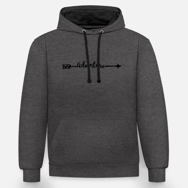 Aventure - Sweat à capuche contrasté - anthracite/noir