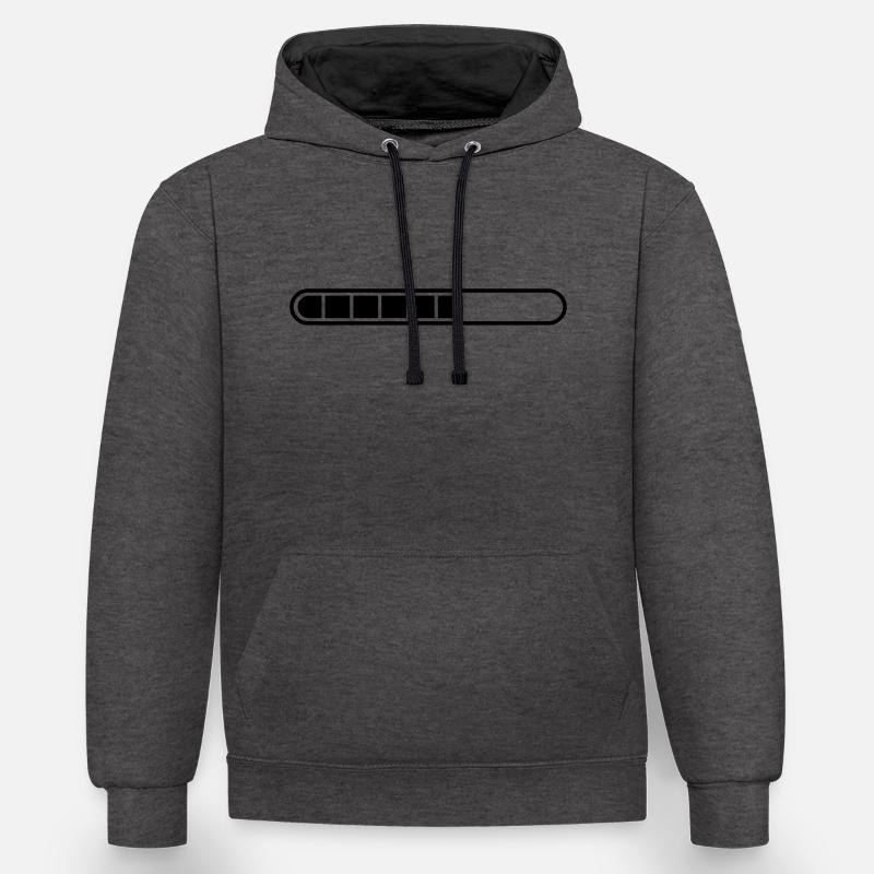 loading___f1 - Sweat à capuche contrasté - anthracite/noir