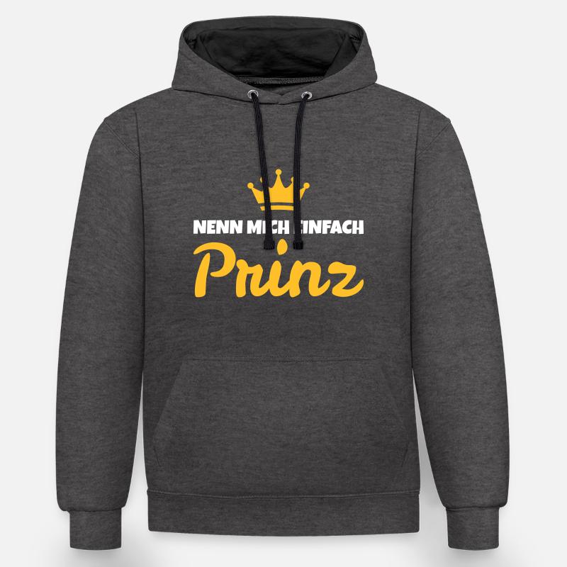 Appelez-moi simplement prince - Sweat à capuche contrasté - anthracite/noir
