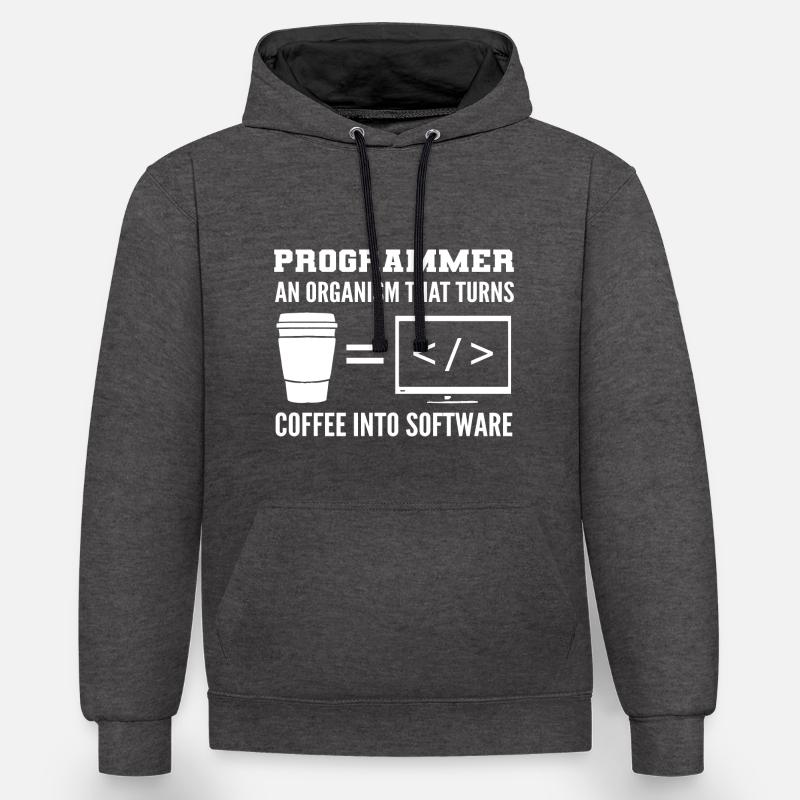 Software programmers, technology people - Contrast hoodie - charcoal/black