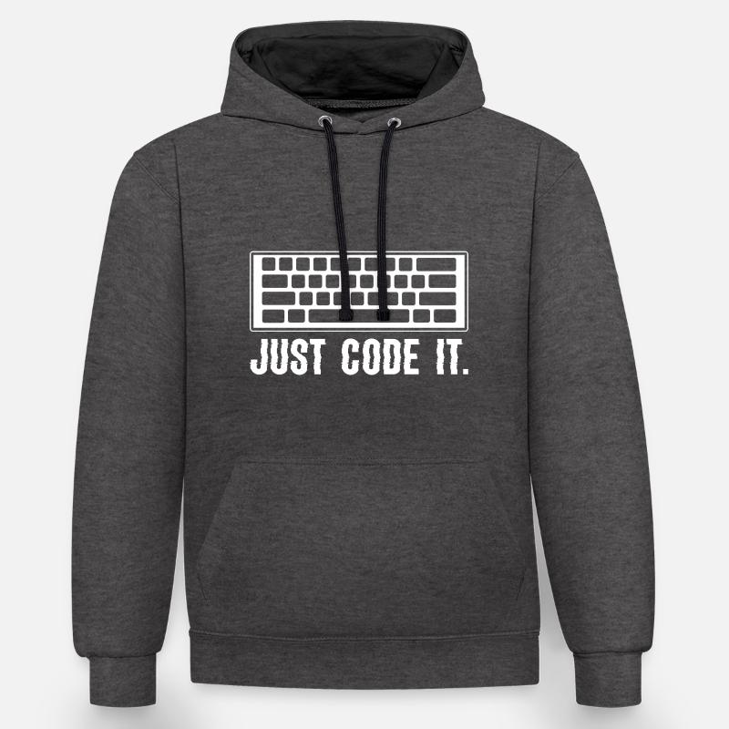 Computerprogrammierung Codierer - Kontrast-Hoodie - Anthrazit/Schwarz