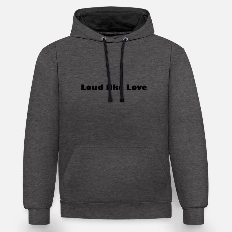 Comme l'amour - Sweat à capuche contrasté - anthracite/noir