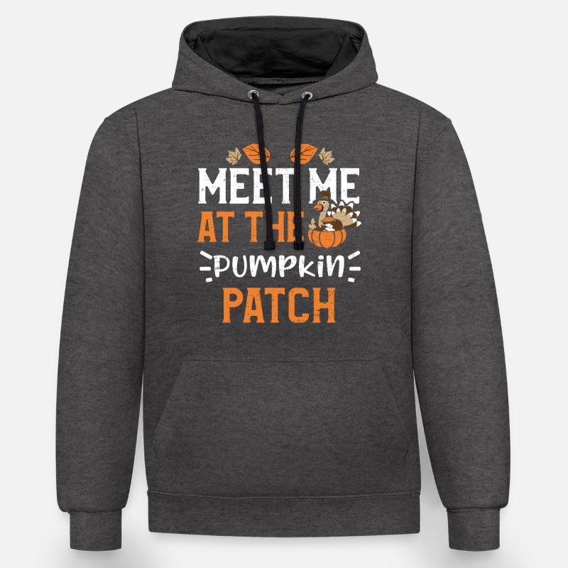 Rencontrez-moi au Pumpkin Patch - Sweat à capuche contrasté - anthracite/noir