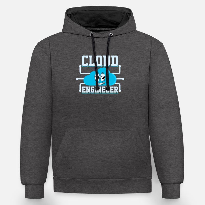 Administrateur Cloud Devops - Sweat à capuche contrasté - anthracite/noir