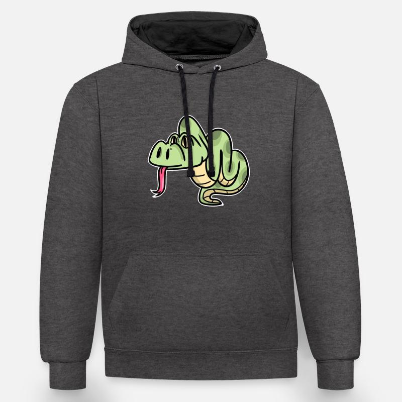 python - Sweat à capuche contrasté - anthracite/noir