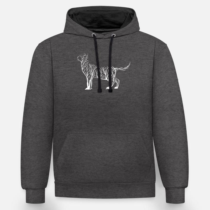 Chat chat chat chat - Sweat à capuche contrasté - anthracite/noir