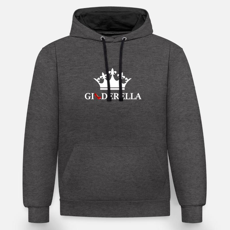 Conception de femmes Gendrillon - Sweat à capuche contrasté - anthracite/noir