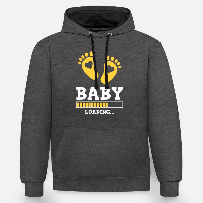 bébé loading spruch - Sweat à capuche contrasté - anthracite/noir