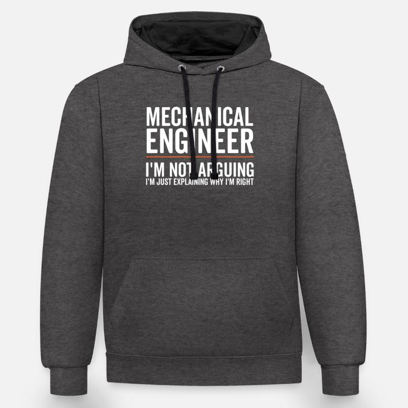Just Explaining - Mechanical Engineer - Contrast hoodie - charcoal/black