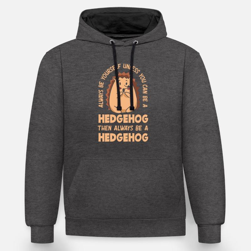 Hérisson Hérisson Hérisson - Sweat à capuche contrasté - anthracite/noir
